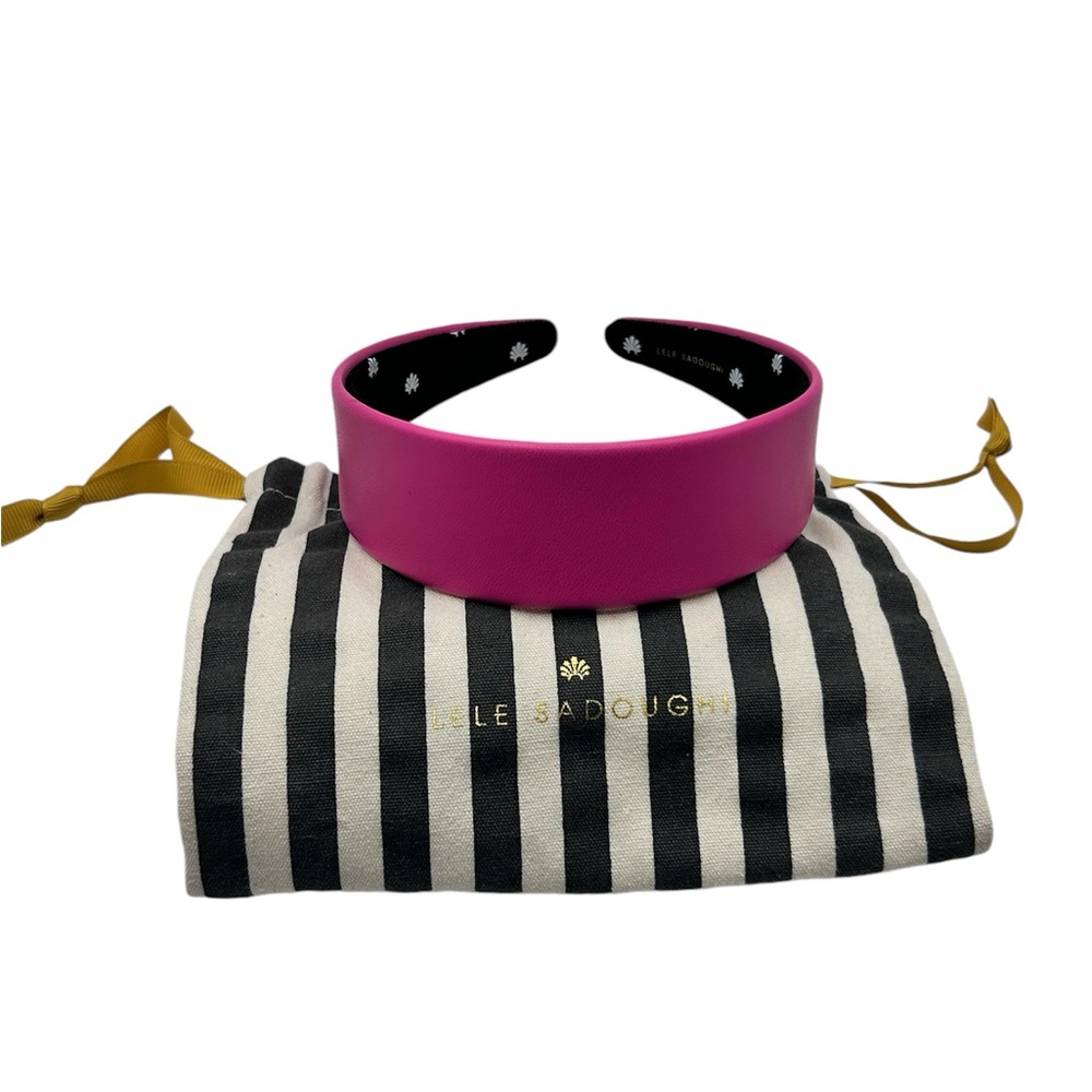 Lele Sadoughi Barbie Pink  Fuchsia Faux Leather Cher Headband